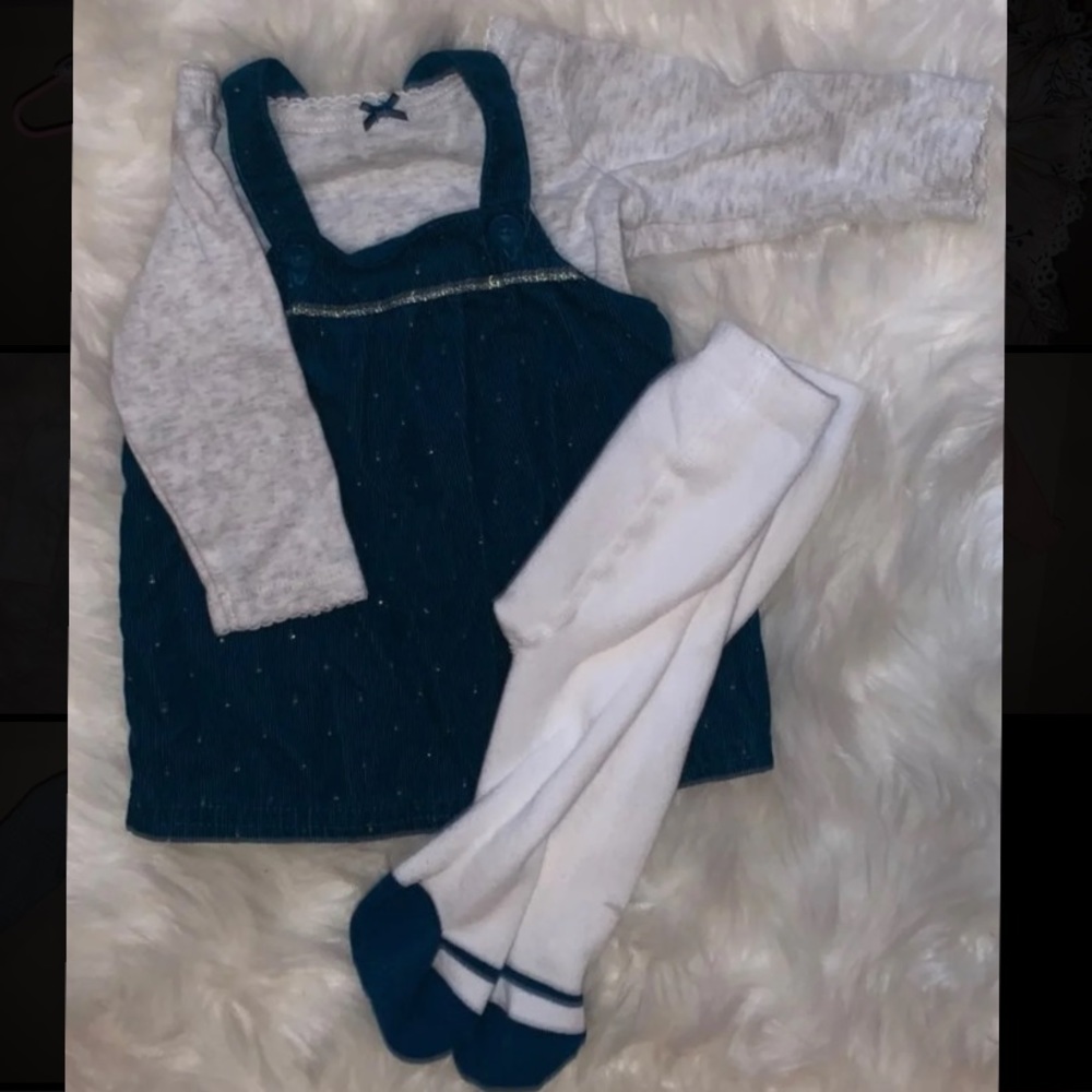 Baby girl newborn dress with tights